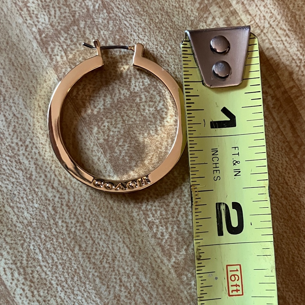 🌸Coach Signature Gold Hoop Earrings - Picture 5 of 5